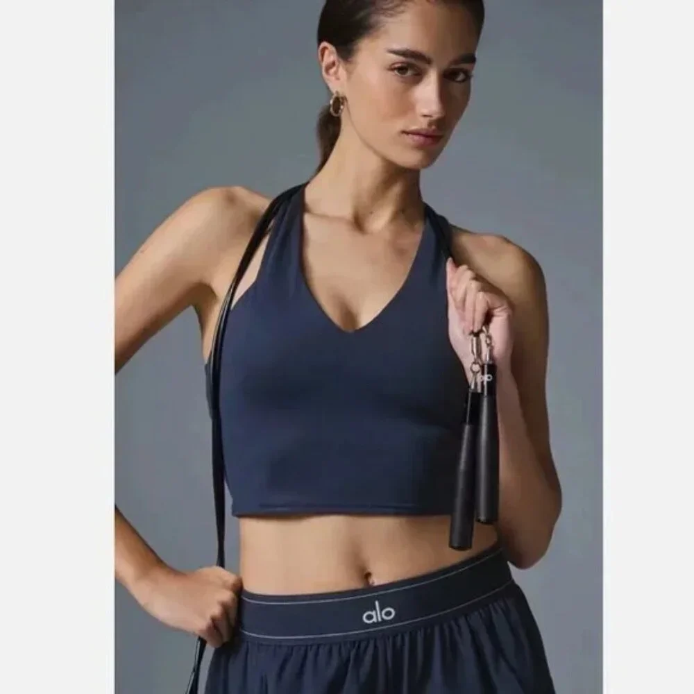 ALO Yoga Airbrush Real Bra Tank Navy size small